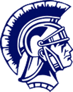 Chatard high school logo A blue and white gladiator head.