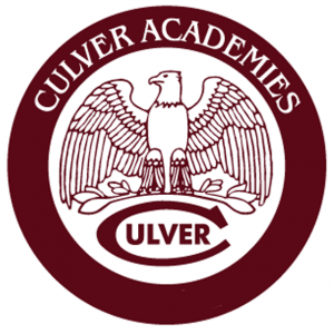 Culver Academies Logo. A red circle with the words 