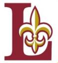 Indy Lutheran logo. A maroon L with a gold fleur-de-lis.