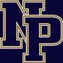 New Prairie high school logo. The letter N P with a black background.