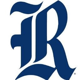 Reavis high school logo. A large blue R.