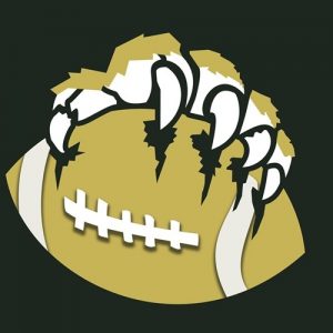 SB Washington high school logo. An animal hand with claws clutching a football.