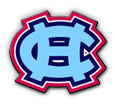 Hanover Central high school logo. A blue H and C intertwined.