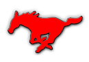 Munster high school logo. A red mustang horse.