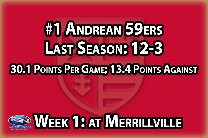 Some may scoff at a 2A team being ranked in the top spot to start the season, but when that team is a defending state champion and they have some of the best players in the state on their roster, school size goes out the window. The opening third of the schedule is brutal, with two teams in the Top 10 (Merrillville and Crown Point), along with a third (Crete-Monee) that would be if they were located five miles to the east. That said, the Ws may not come early for Andrean, but that was the case last year as well. All that matters is how they’re playing late in the season and we wouldn’t be shocked to see them playing Thanksgiving weekend once again.