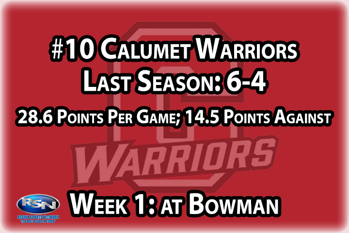 The Warriors are on an historic roll for the program, having finished with a winning record the last four seasons - the most consecutive in team history. Barring a series of unexpected results, that streak should continue as Calumet has a host of key returning players, especially on the defensive side of the ball, where they gave up less than 15 points per game last year.