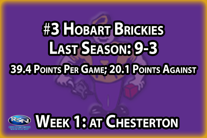 After a couple of deep runs in the tournament (semi-state 2019 and state in 2020), the Brickies were tripped up in sectionals last year, losing to conference rival Lowell in the title game. And you know Hobart hasn’t forgotten about it. The Brickies return a boatload of talent, including 2,000 yard rusher Trey Gibson and outstanding sophomore QB Noah Ehrlich. The defense improved late in the year (before the Lowell game) and if they can keep opponents in check, the offense should have enough weapons to help the team rack up a lot of Ws.