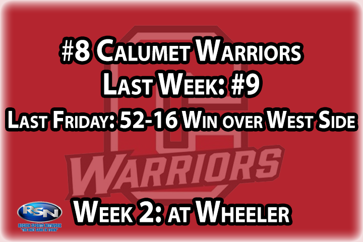 Continuing their slow, but steady, climb up the RSN rankings, Calumet had another impressive road performance in Week #2, routing West Side and putting up 50 plus points for the second straight week. The road Warriors ride the bus again this week (their third of five straight away from home) to take on winless Wheeler. Will Calumet’s climb up the rankings continue? All we can say is don’t bet against it.