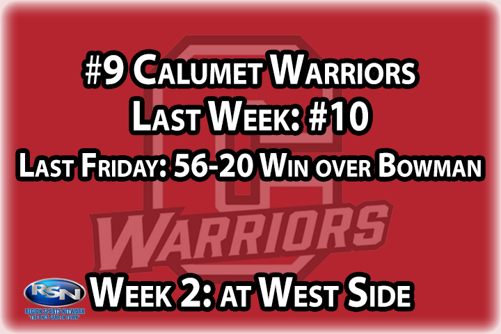 If Week #1 is any indication, Calumet won’t have issues on the road - which is a good thing considering their first five games of the 2022 campaign are away from Calhoun Street. With a 56-20 win over Bowman in the rearview mirror, the Warriors can now turn their attention to future GSSC foe West Side. Calumet got the shutout win last year in the first ever meeting between the two programs and you know their sites are set on blanking the Cougars once again this week.