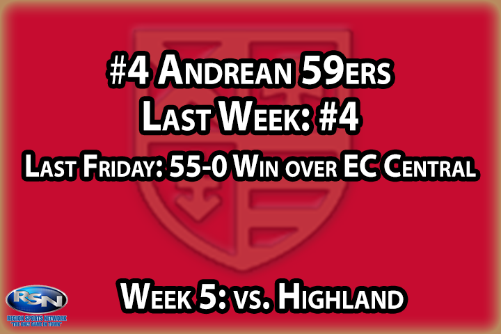 A one-sided win last week is exactly what the Nners needed after a couple of tough losses and a narrow victory. On Friday they’ll open up NCC play, when they host the Highland Trojans. Andrean goes on the road for the following three weeks, so you know they’ll want to make a statement in front of the home faithful. One lopsided win was nice…now they’re gunning for two.