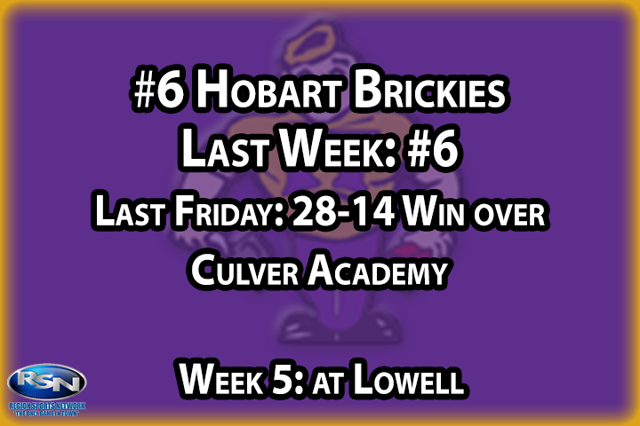 Make that two in a row for the purple and gold following the Week #4 win at Culver Academy. The momentum of a two game winning streak is all well and good, but could revenge be a better motivator? Lowell eliminated Hobart from the post-season a year ago, so you know the Brickies would love nothing more than to dampen the home fans’ spirits at “The Inferno” on Friday. We don’t know who’s going to win this one, but what we do know is that these Hobart-Lowell matchups are fun.