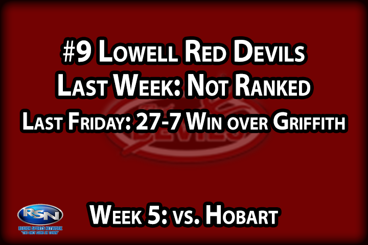 After a 42-0 shellacking at the hands of Crown Point to open the season, we weren’t sure if the Red Devils would make their way back into the rankings, but they return at #9 spot for a couple of reasons. First, they’ve won two of their last three, with the loss coming to undefeated New Prairie, and second, Crown Point has established themselves as the top team in the Region, so the loss isn’t as bad in hindsight. If the Devils want to stay in the rankings though, they’ll have to earn it as the Hobart Brickies invade “The Inferno” this week to open NCC play.