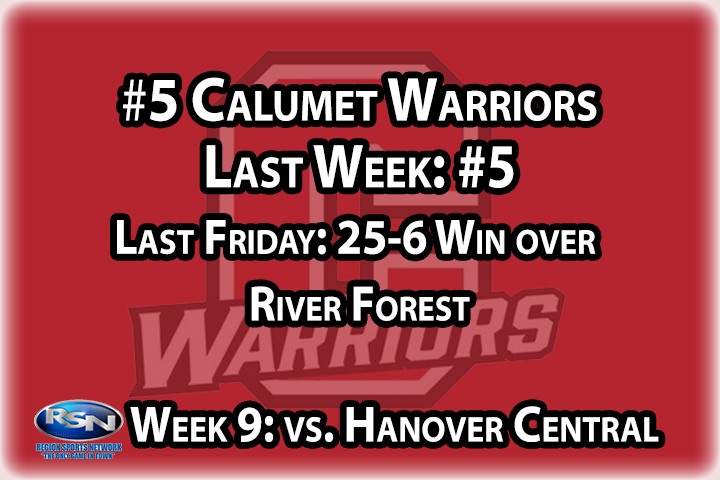 A good River Forest team put a bit of a scare into the Warriors, who led just 12-6 in the third quarter – but Calumet kept their undefeated season alive by pulling away in the fourth quarter. Not only have the Warriors never been 8-0 before, there’s only been three seasons in program history where they’ve reached the eight win mark. An impressive season for sure, but a ninth win, with Hanover Central coming to The Badlands, would be the most impressive - not just of the year, but in the history of the program.